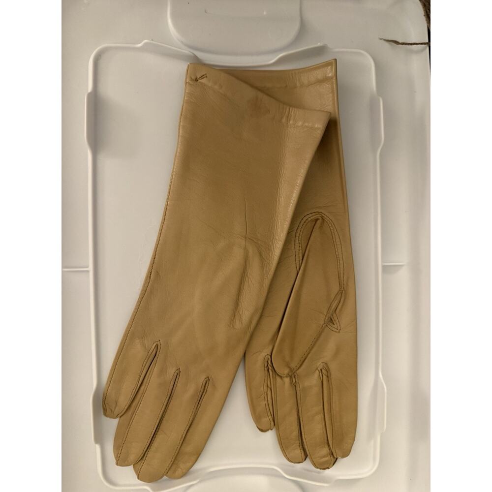 VTG made In Italy Leather Gloves Tan 7